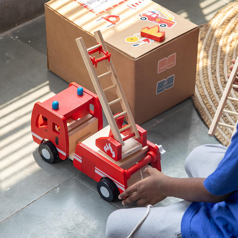 Wooden Marshall's Fire Truck | Vehicles Imagination Generation | For Children +12 Months | Red Firetruck