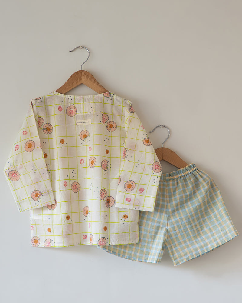 Sleepover Party Kurta and Shorts Co-ord Set - Cookie Print
