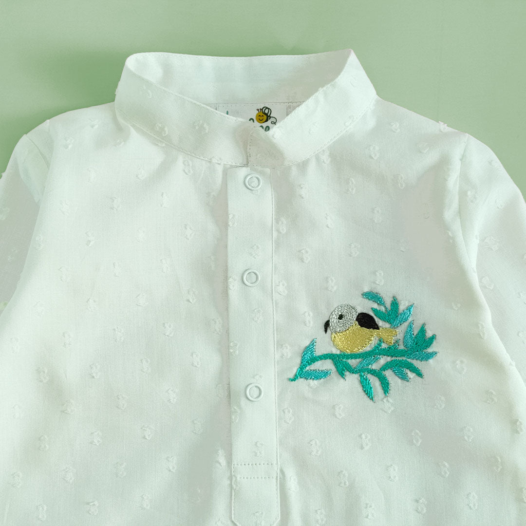 Embroidered Kurta paired with Pajama Pants - Birdsong