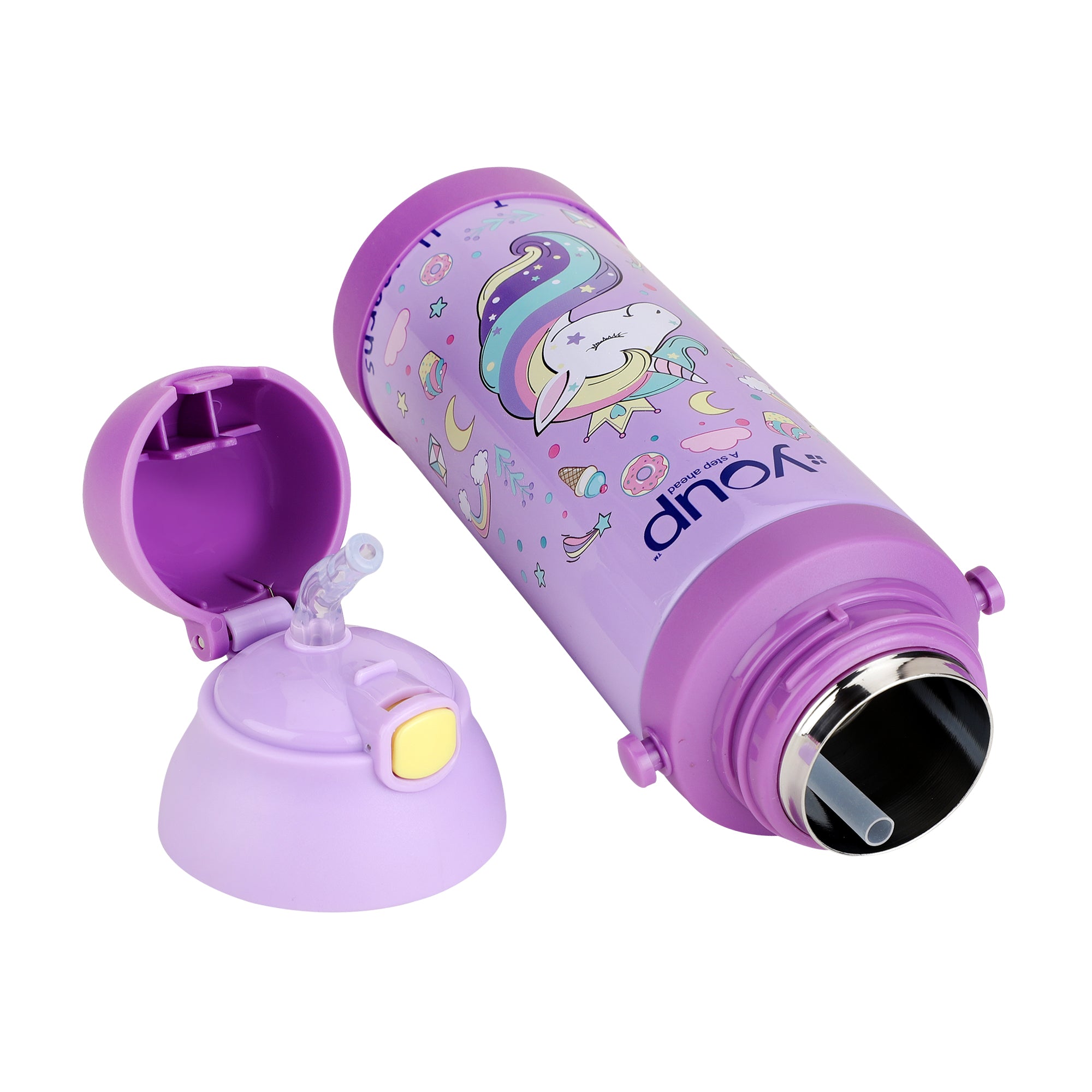 Stainless Steel Unicorn Theme Kids Insulated Sipper Bottle Winner - 500 Ml