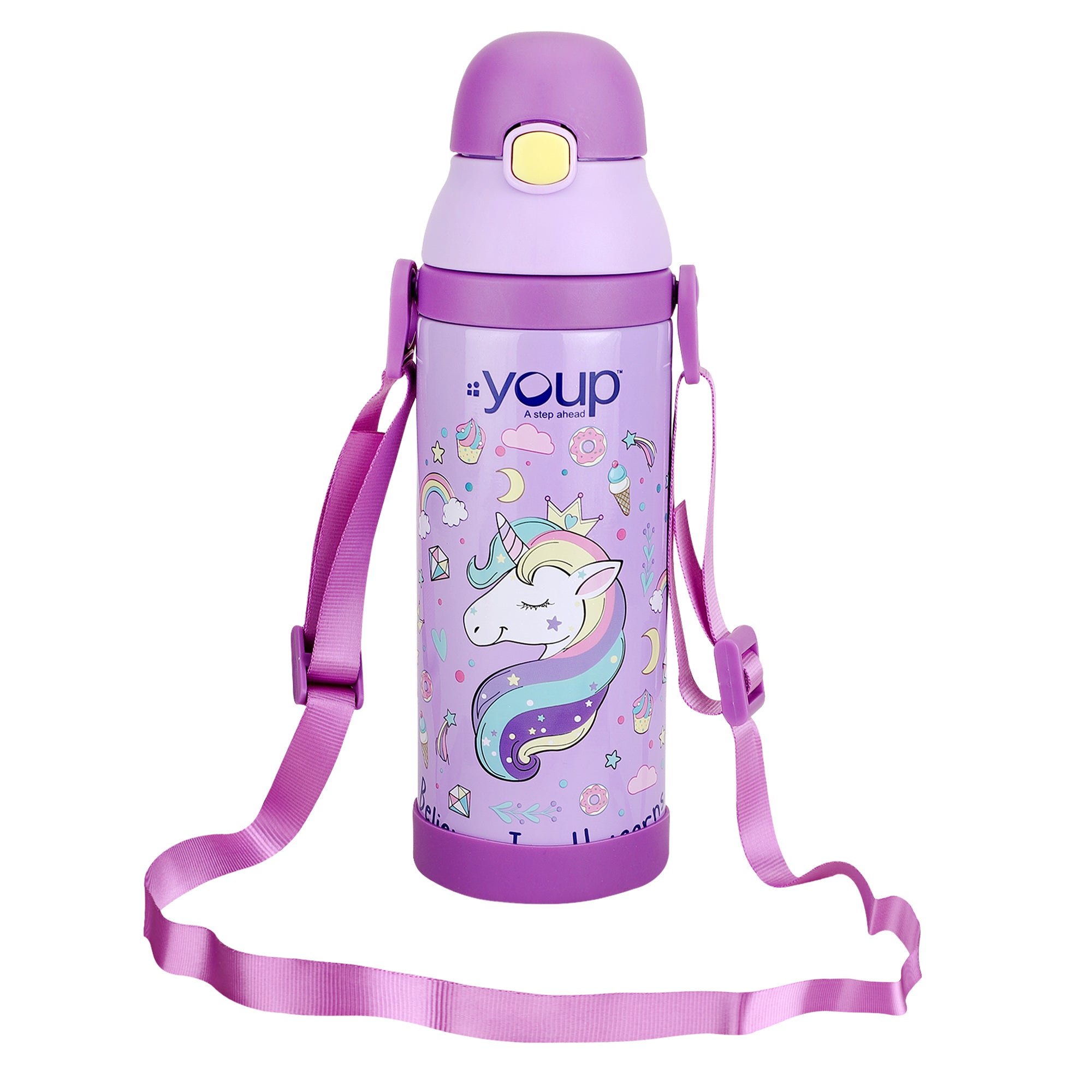 Stainless Steel Unicorn Theme Kids Insulated Sipper Bottle Winner - 500 Ml