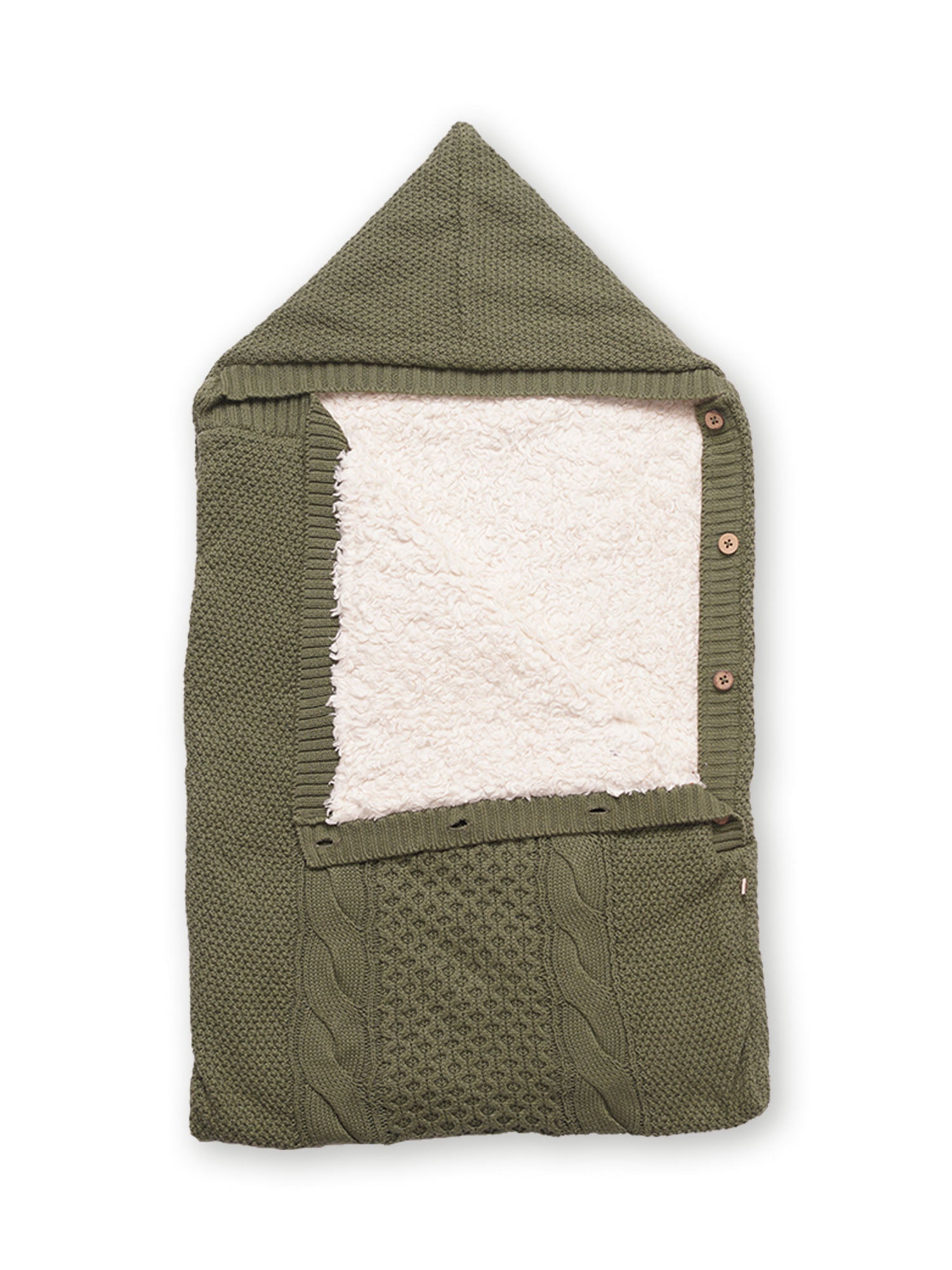 Wintergreen - Organic Cotton Green Cocoon Blanket for Babies - Totdot
