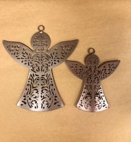 ELENA - pack of 2 Filigree Peace Angel Christmas Tree Ornaments