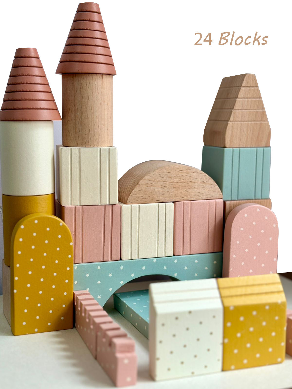 The Builder Wooden Toy ( 1 Years + ) Imagination and Creativity(24 Blocks)(Mini pack)