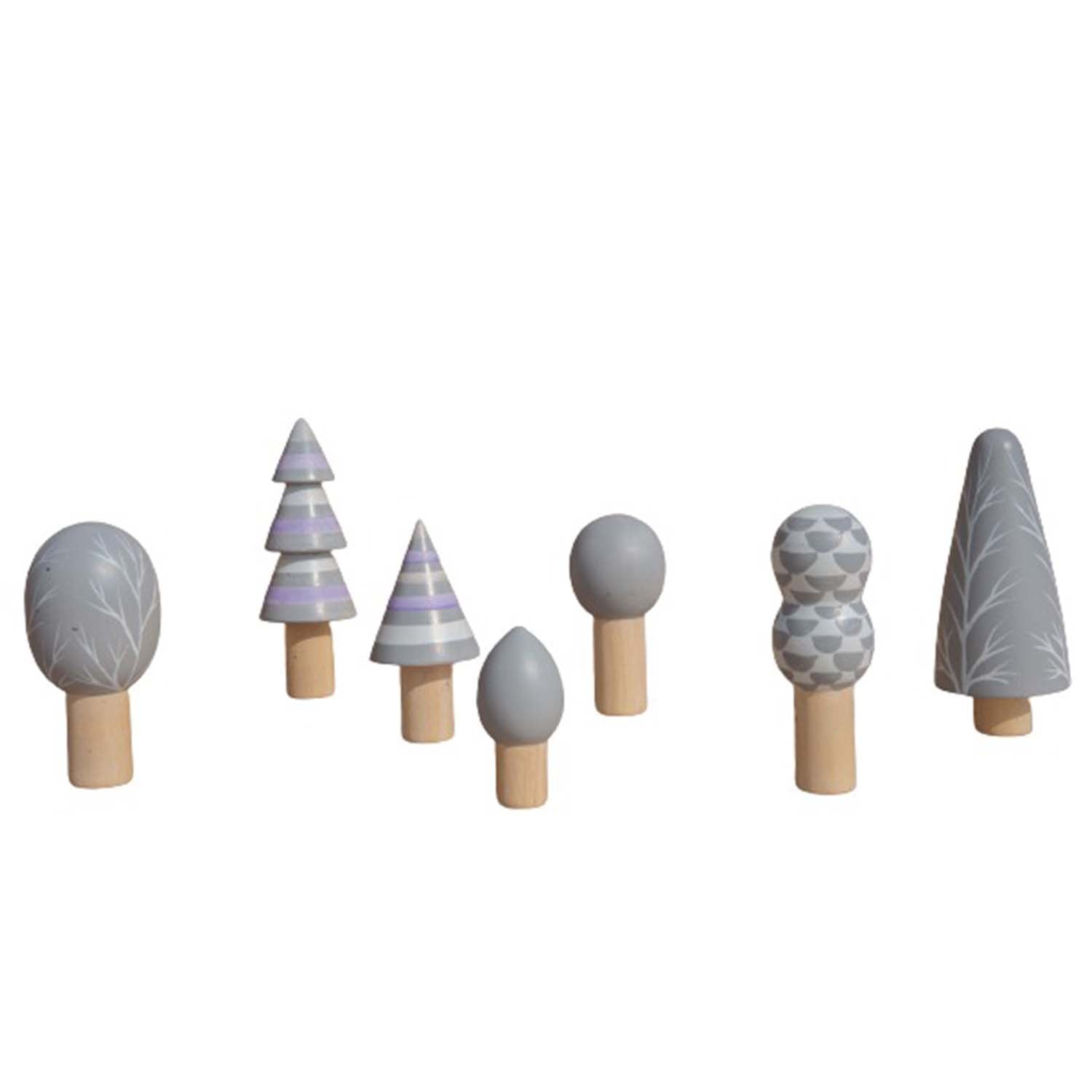 5 Pcs Wooden Arctic Tree Toy Set Wooden Forest Various Sizes Pretend Play Natural Wood Trees Creative Children's Arts Toy