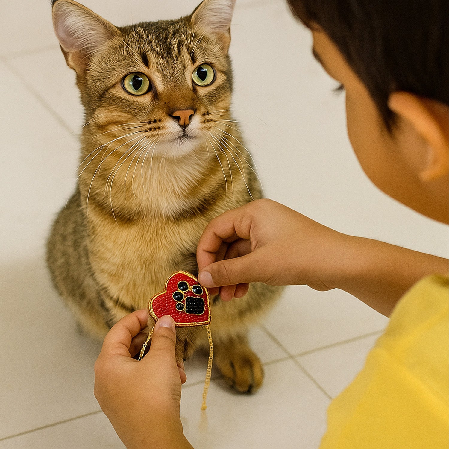 Hearts & Paws Beaded Pet Rakhi - Converts To Brooch
