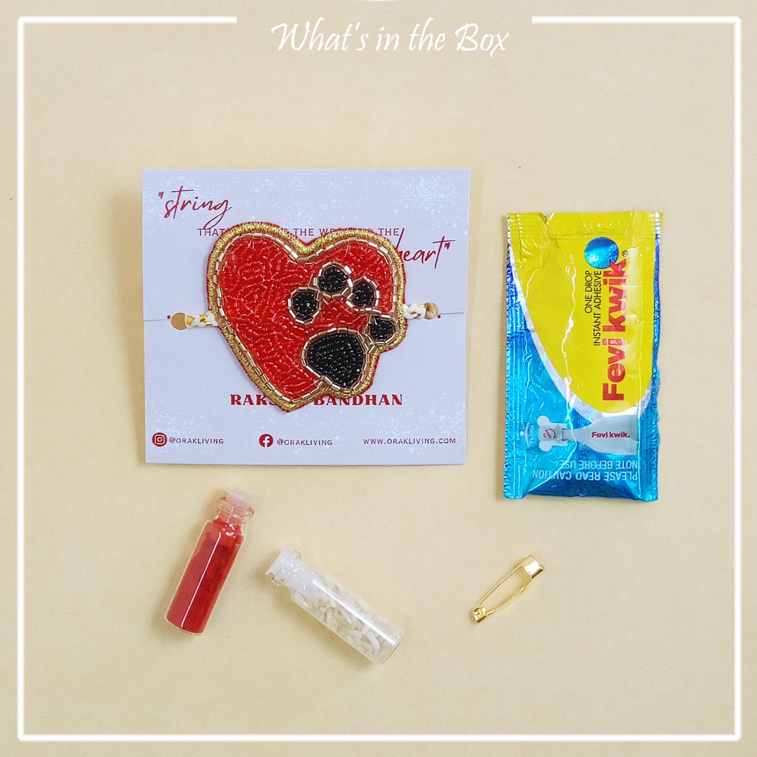 Hearts & Paws Beaded Pet Rakhi - Converts To Brooch