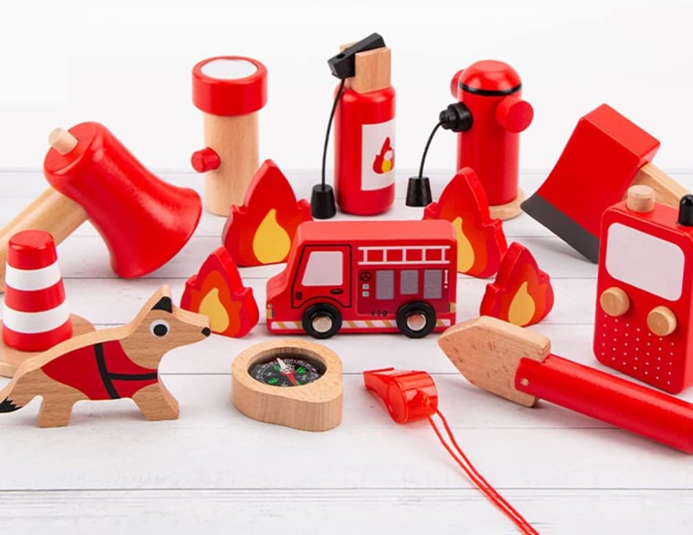 Wooden Fire Fighter Set For Kids