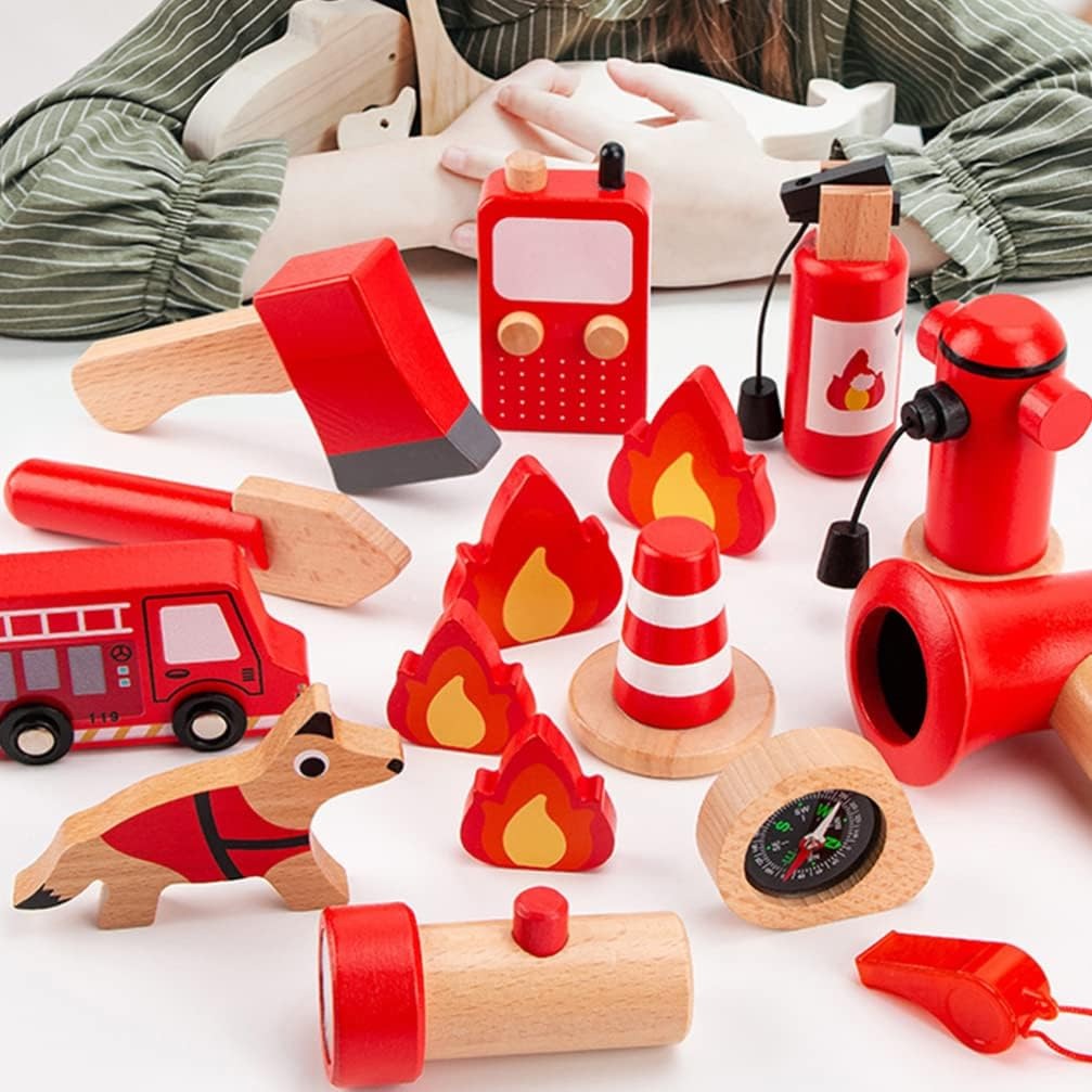 Wooden Fire Fighter Set For Kids