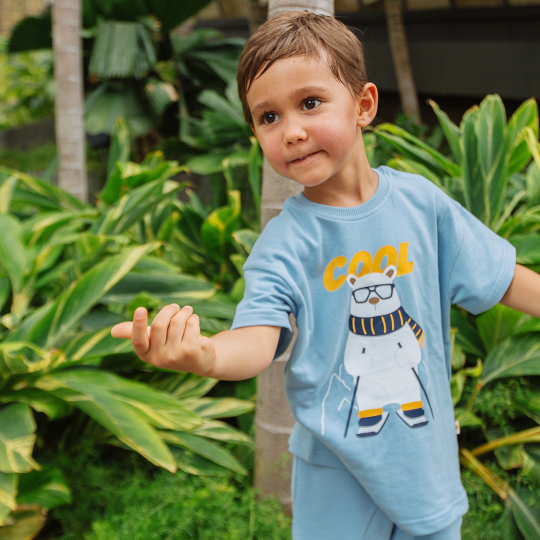Pogo the Polar Bear French Terry Tee & Shorts Co-ord Set