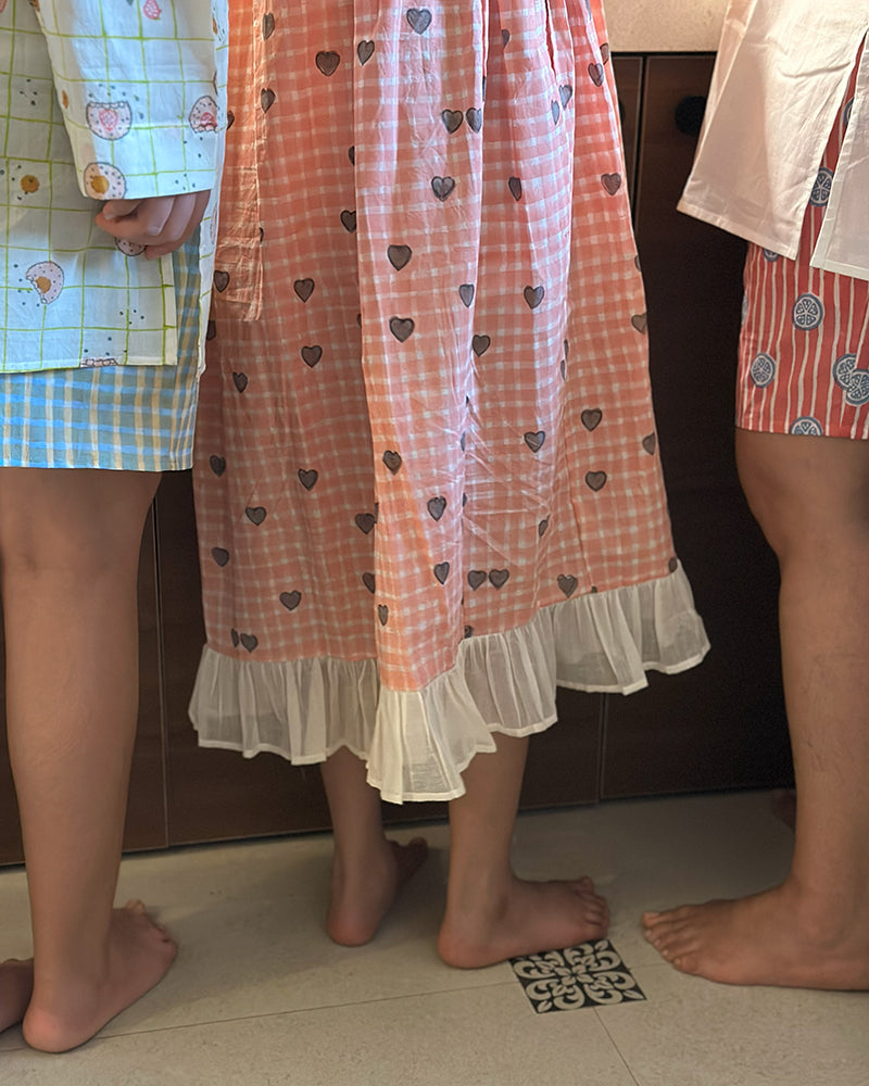 Nightgown - Peach Baked with Love print