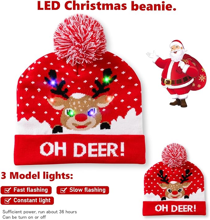 Oh Deer! Knit LED Beanie
