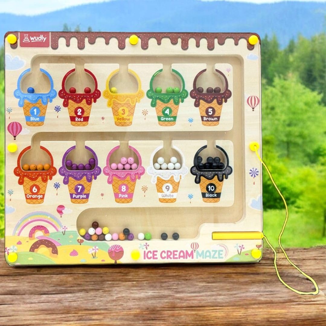 Ice Cream Maze - Magnetic Color and Number Maze