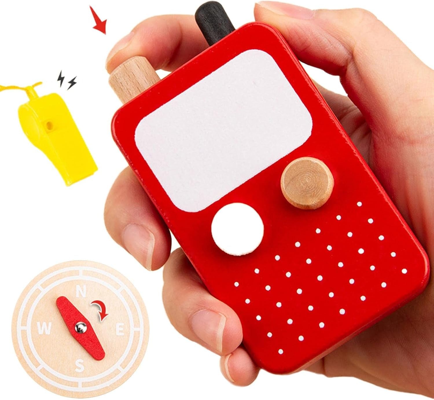 Wooden Detective Role Play Set for Kids, 15 Pieces with Evidence Markers, Wooden Tools, Case File, Black Hat and Accessories
