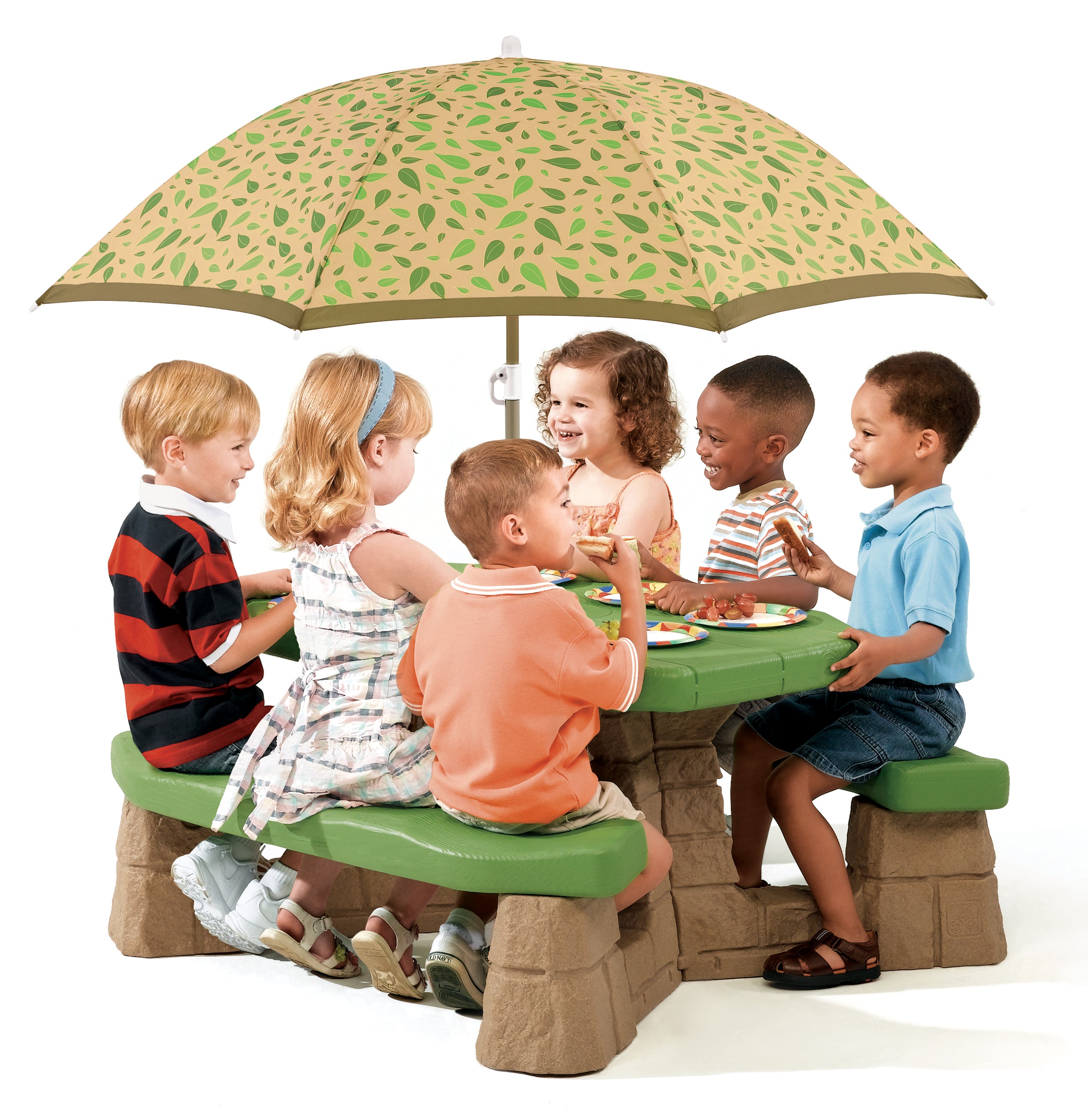 Naturally Playful Picnic Table with Umbrella