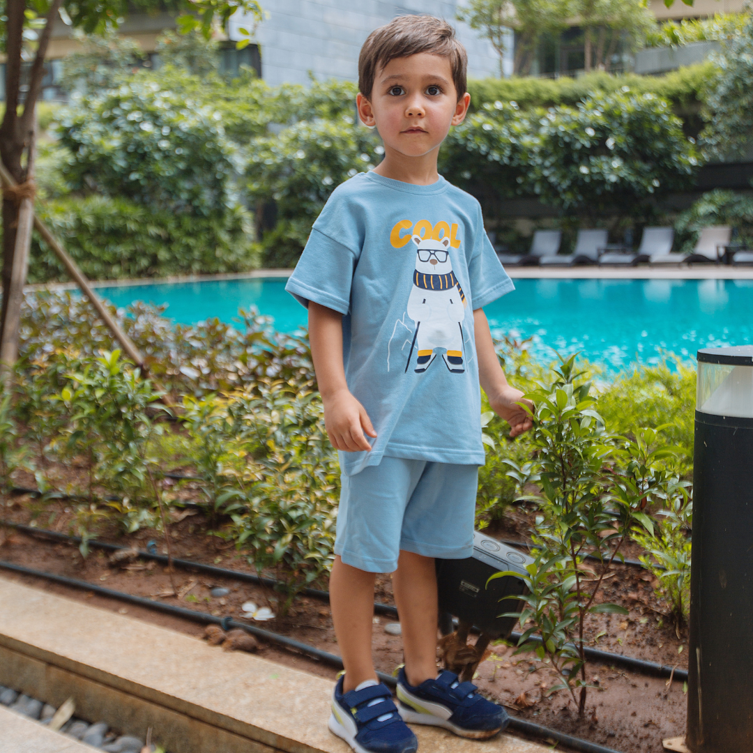 Pogo the Polar Bear French Terry Tee & Shorts Co-ord Set