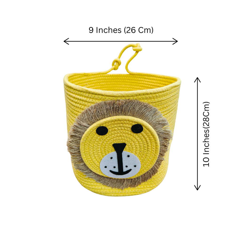 Jute Cotton Storage Basket - Majestic Roar