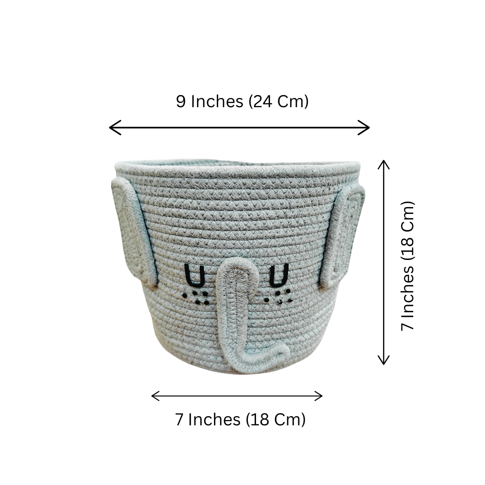Jute Cotton Storage Basket - Elephant’s Haven