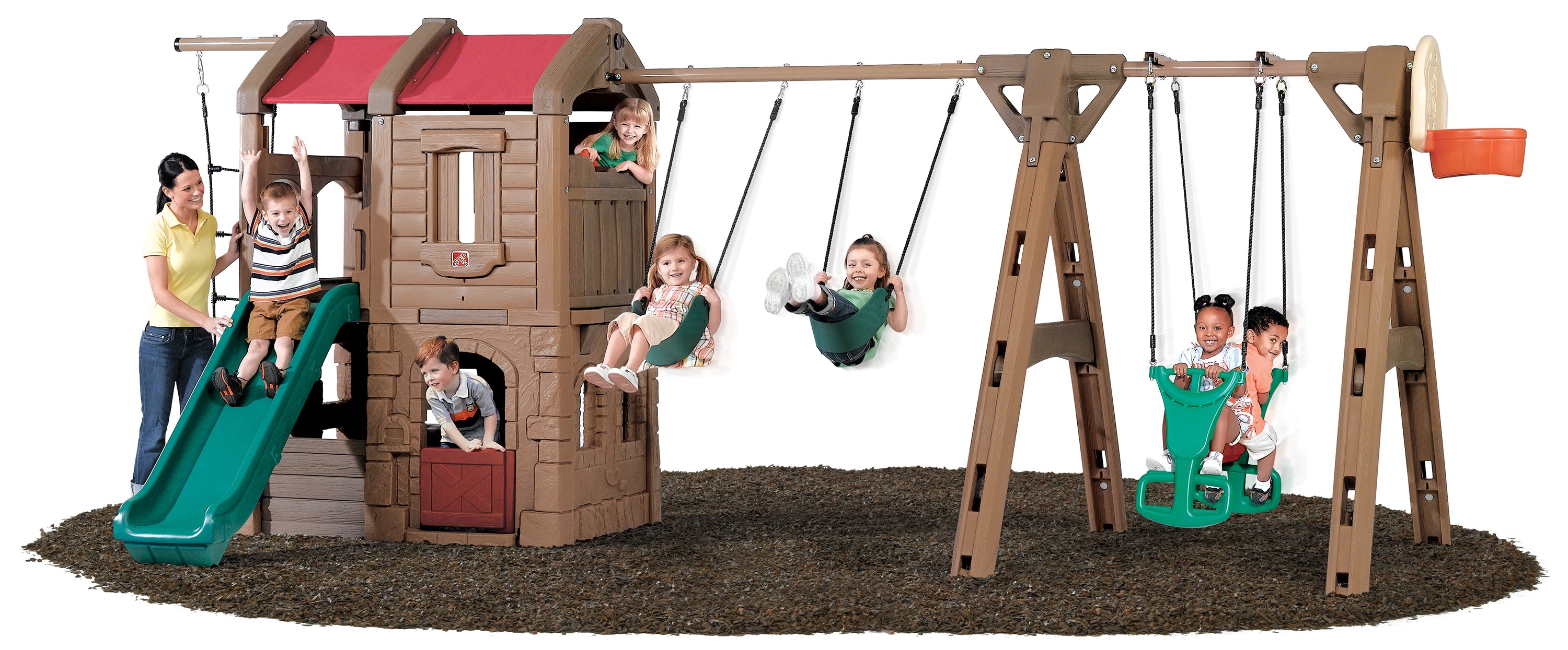 Naturally Playful Adventure Lodge Play Center With Glider