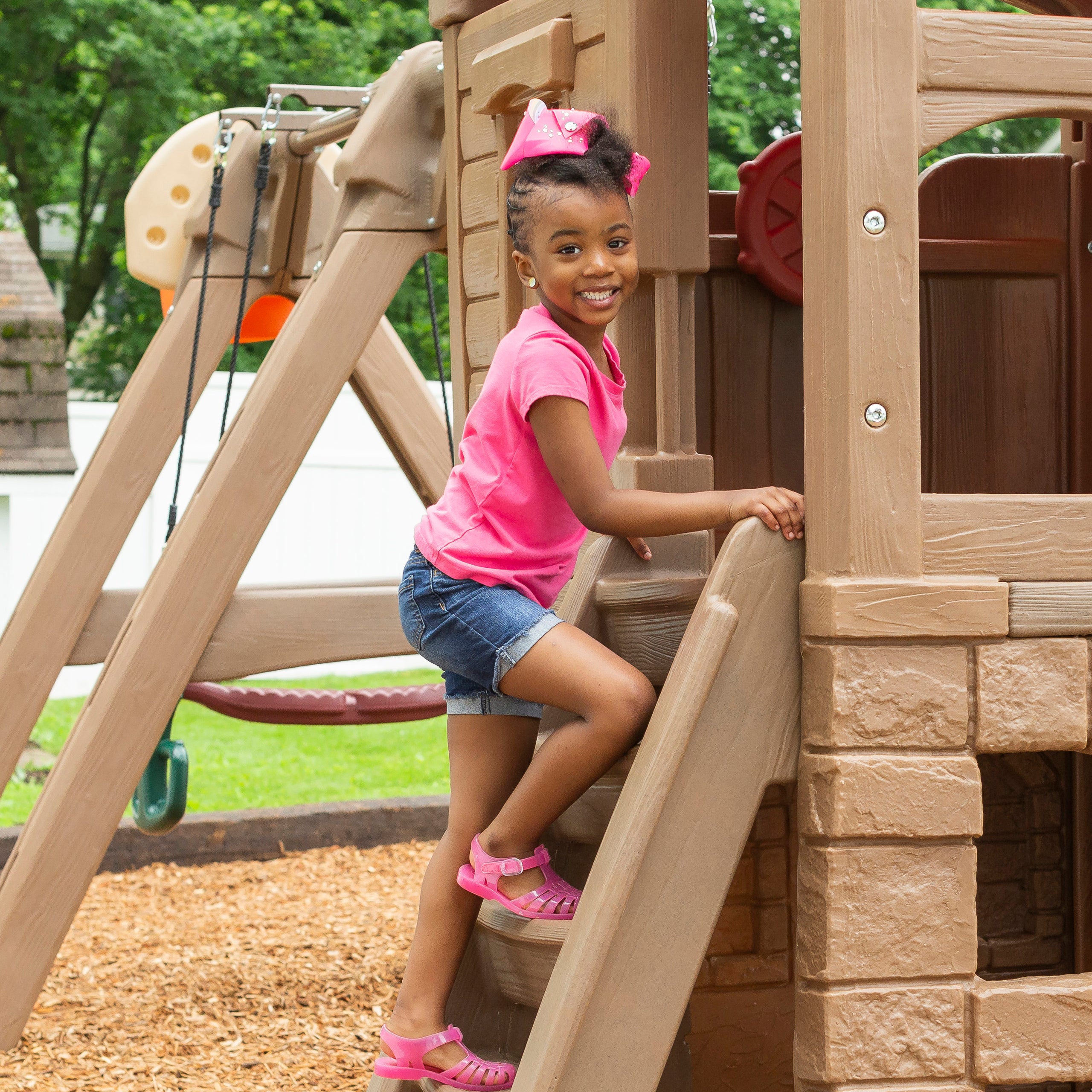 Naturally Playful Adventure Lodge Play Center With Glider