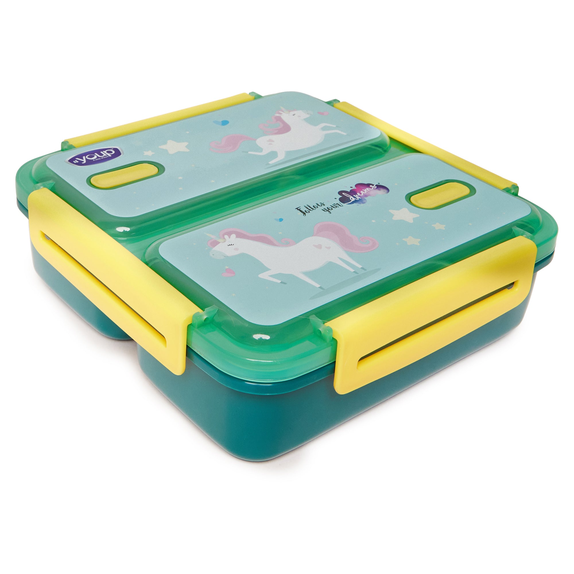 Stainless Steel Unicorn Theme Kids Bento Lunch Box With 2 Compartments Pluto-1100 Ml