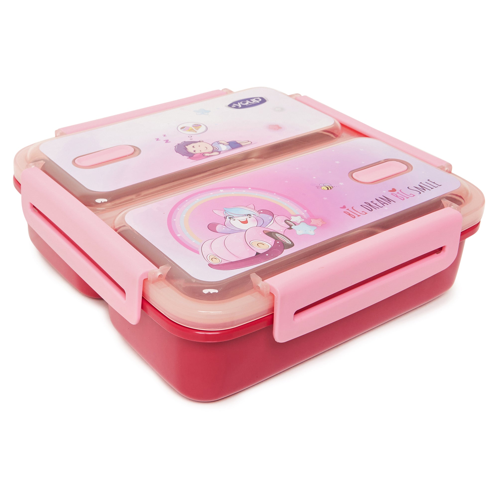 Stainless Steel Kids Bento Lunch Box With 2 Compartments Tycoon-1100 Ml