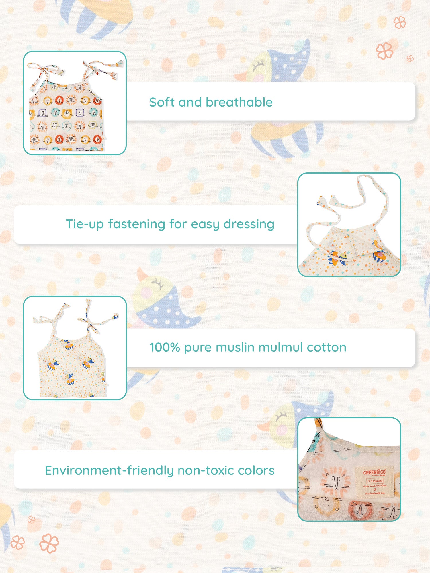 Jungle Jaunt - Baby Muslin Jhabla - Pack of 2 - Totdot
