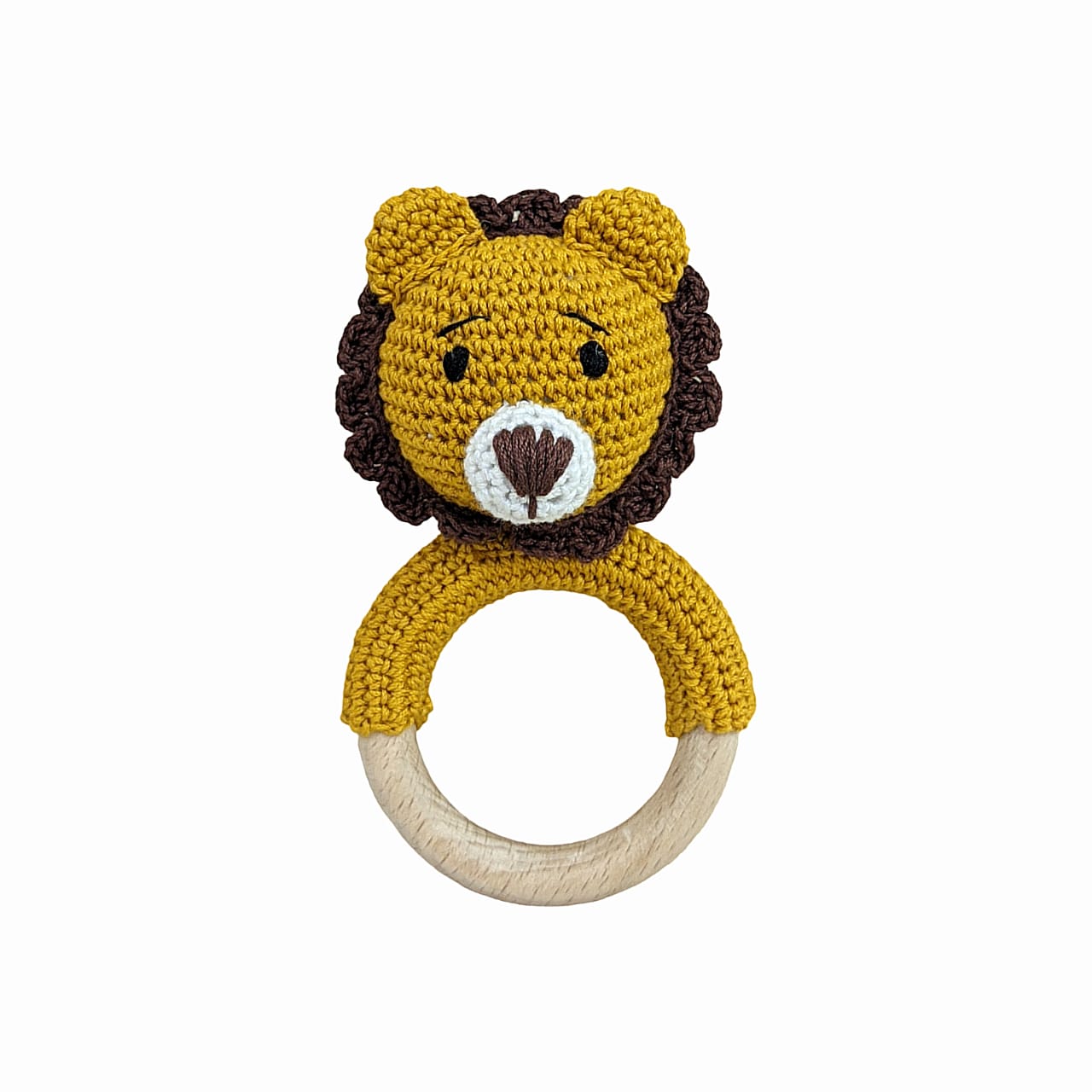 Mini simbas Ring Rattles - Handmade Crochet Baby Toys
