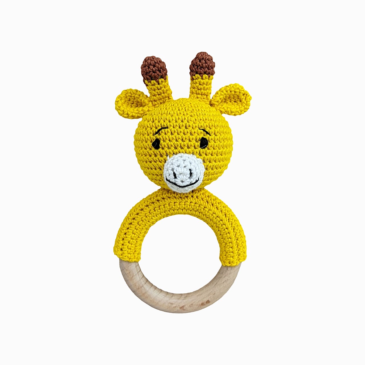Giraffe Giggles Ring Rattles - Handmade Crochet Baby Toys