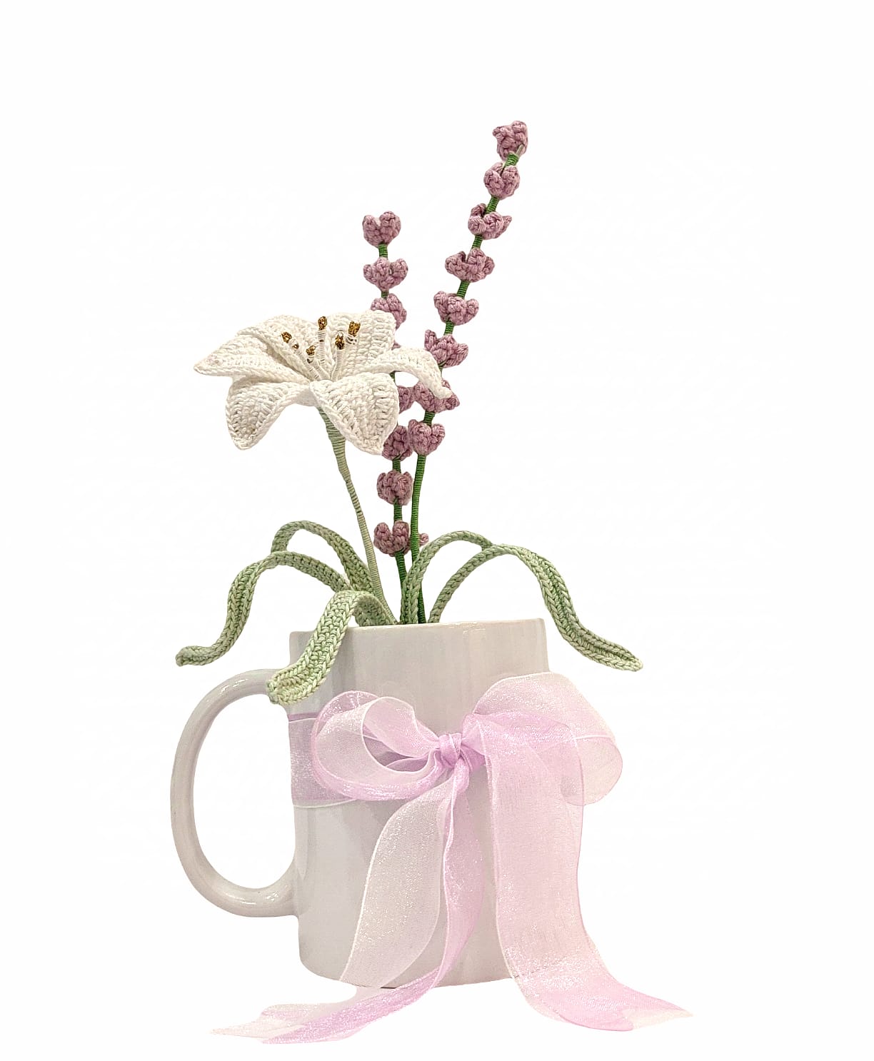 Eternal Splendor: Crochet Lily & Bud Filler Bouquet for Lasting Impressions