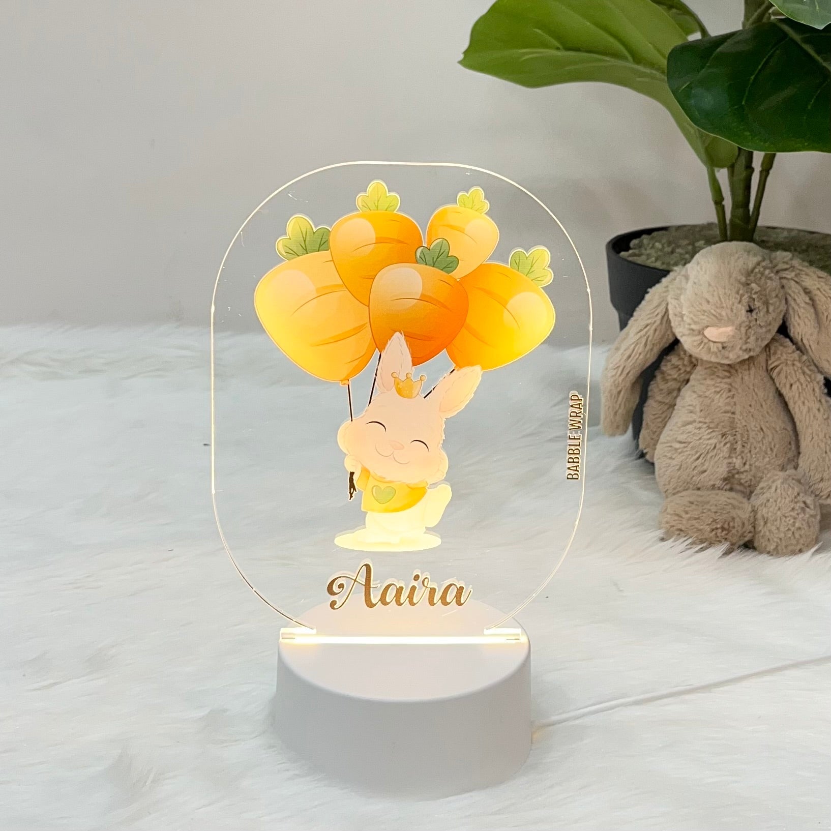Bunny’s Sweet Carrot Nook - Acrylic LED Night Lamp