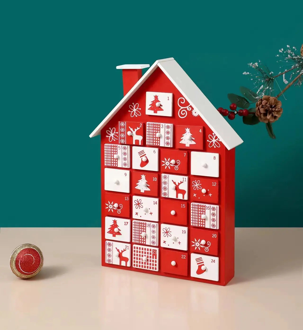 Wooden Advent Calender - Crimson Cottage