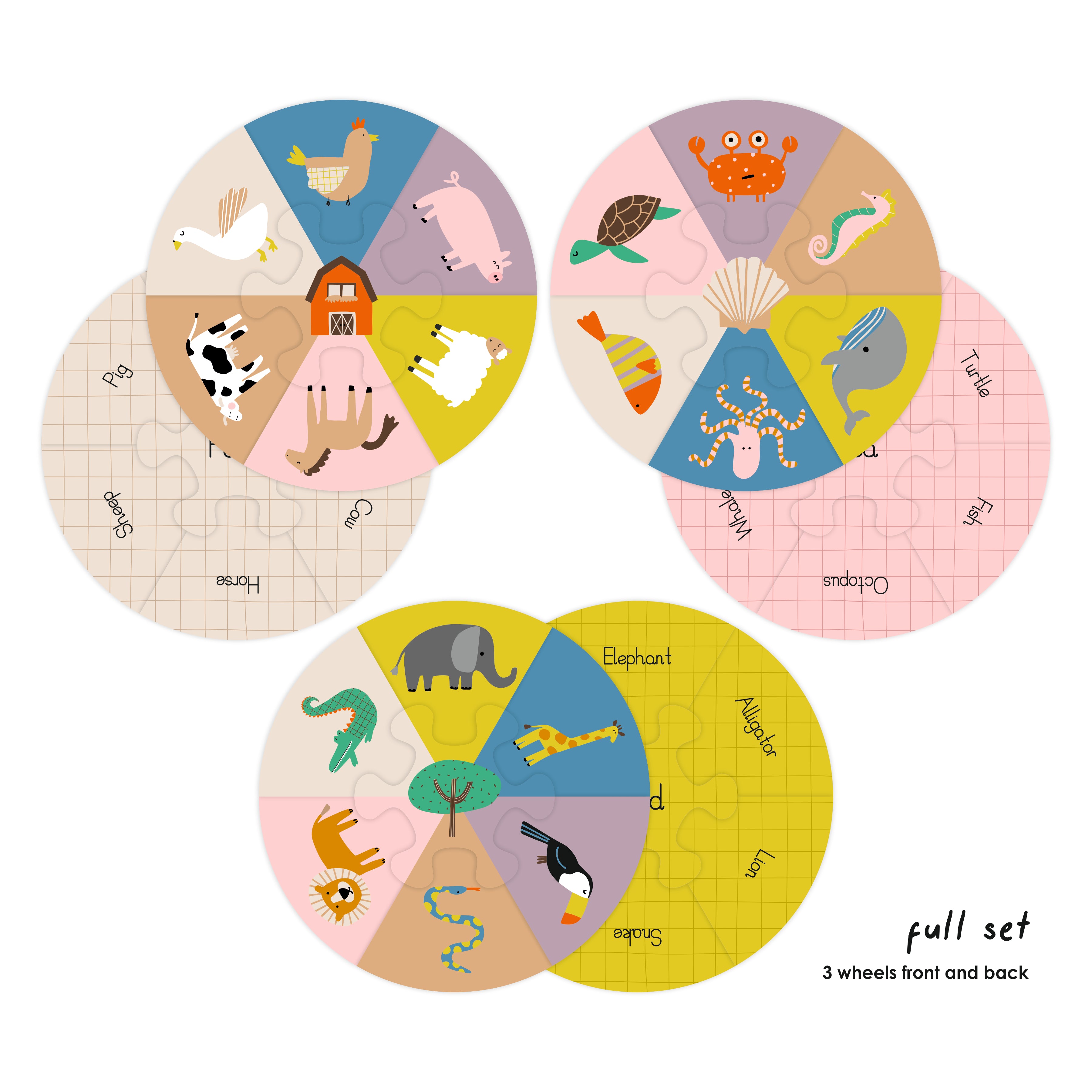 Puzzle Wheels | Animals - Totdot