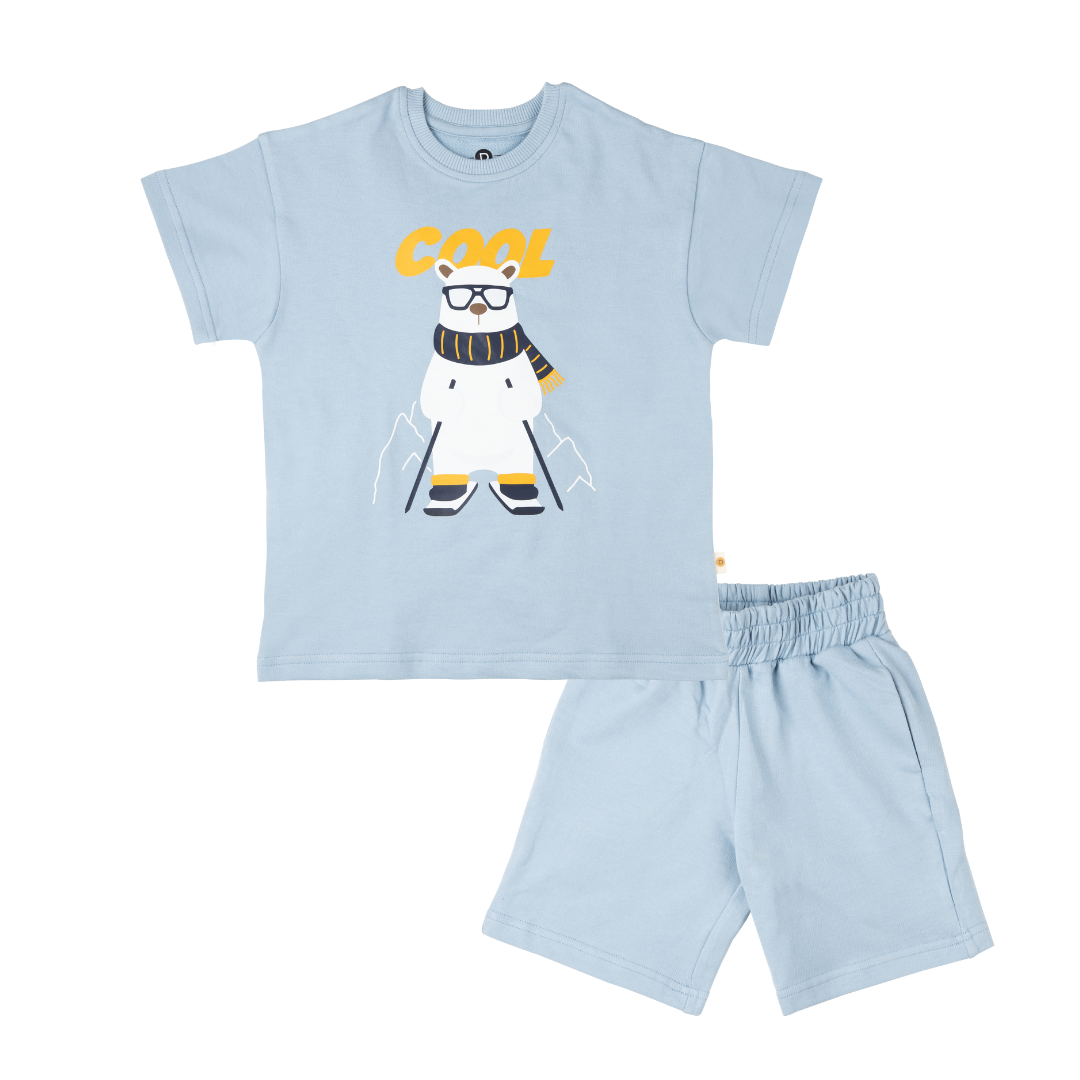 Pogo the Polar Bear French Terry Tee & Shorts Co-ord Set