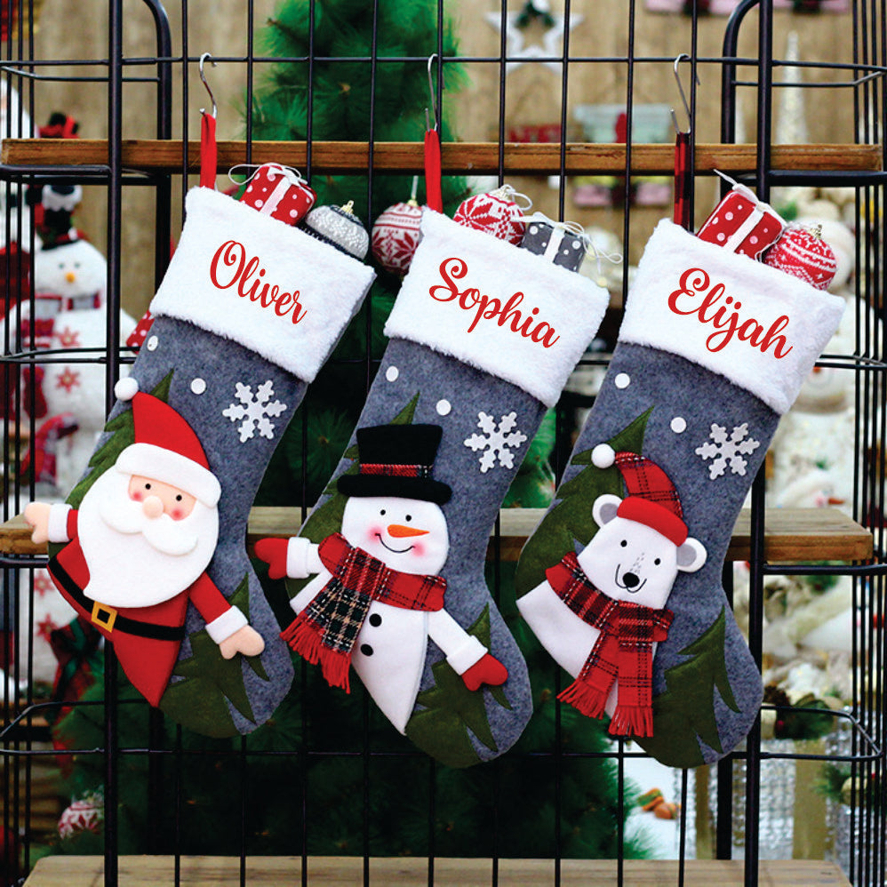 Winter Wonderland Stockings- Happy Santa