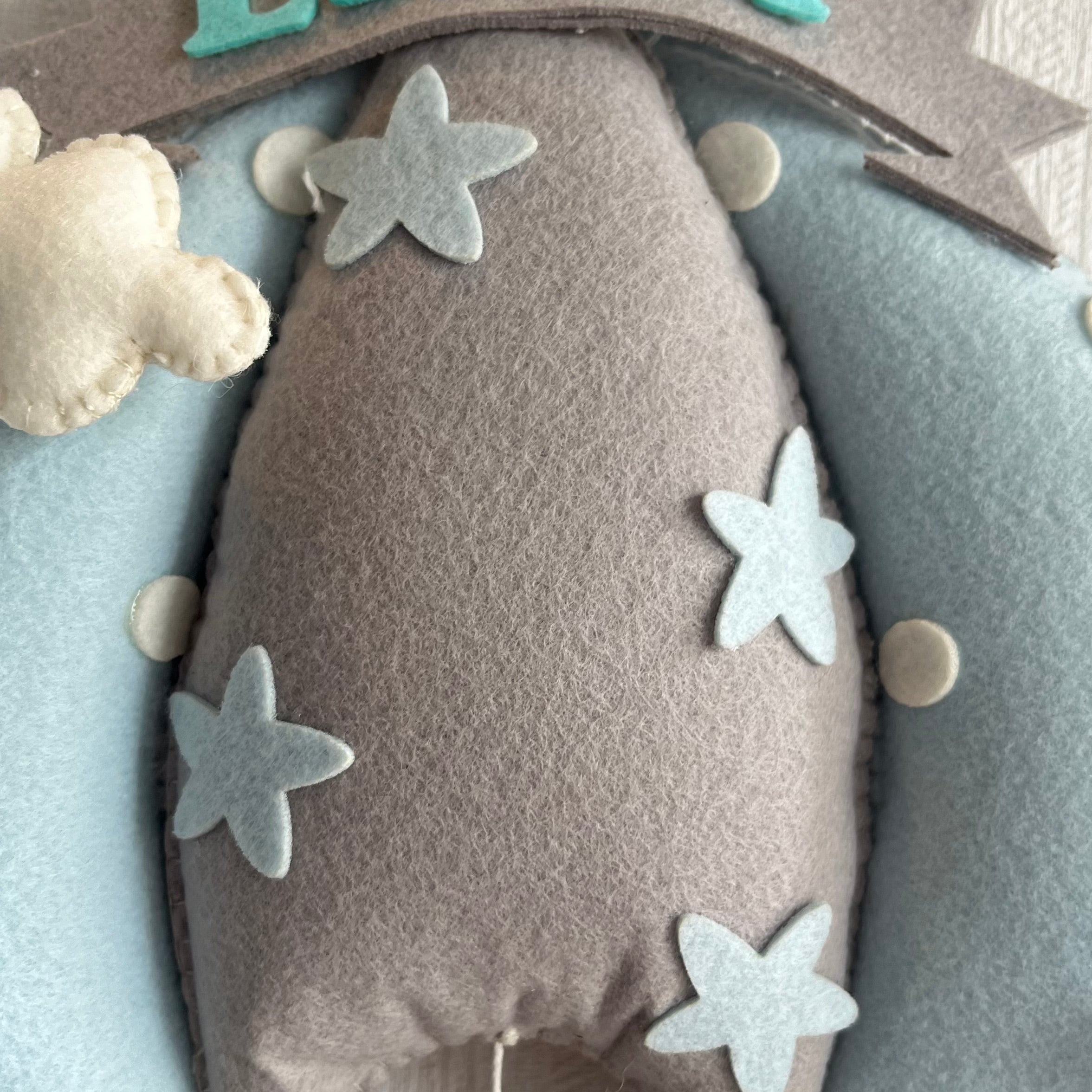 Blue Teddy On a Swing Name Hanging