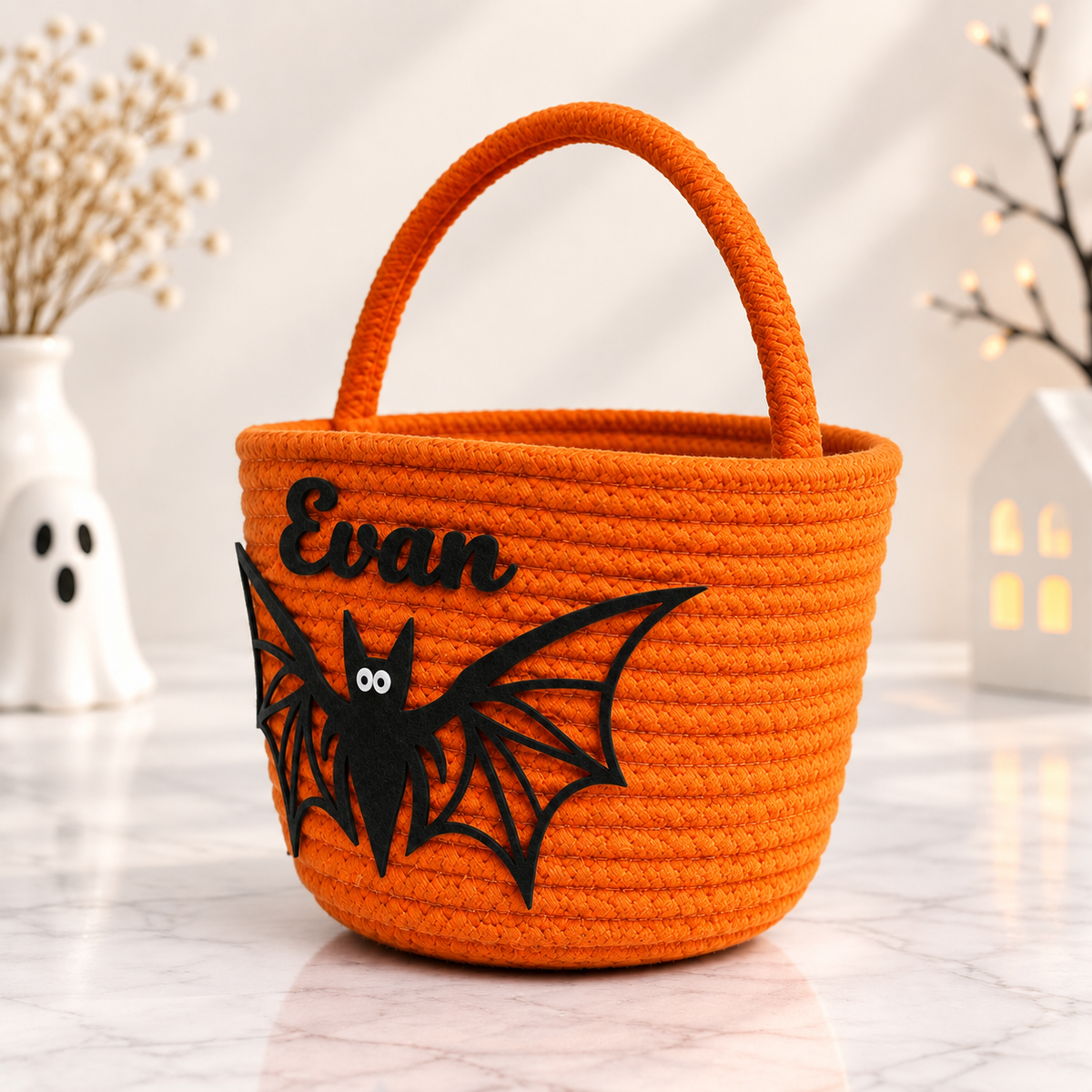 Personalised Bat Monster Trick-or-Treat Basket