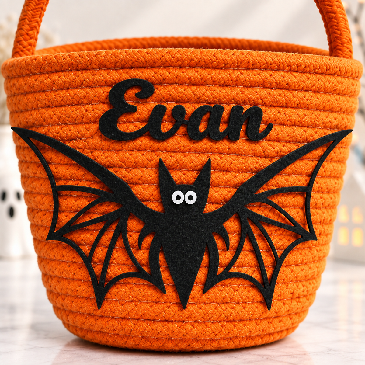 Personalised Bat Monster Trick-or-Treat Basket