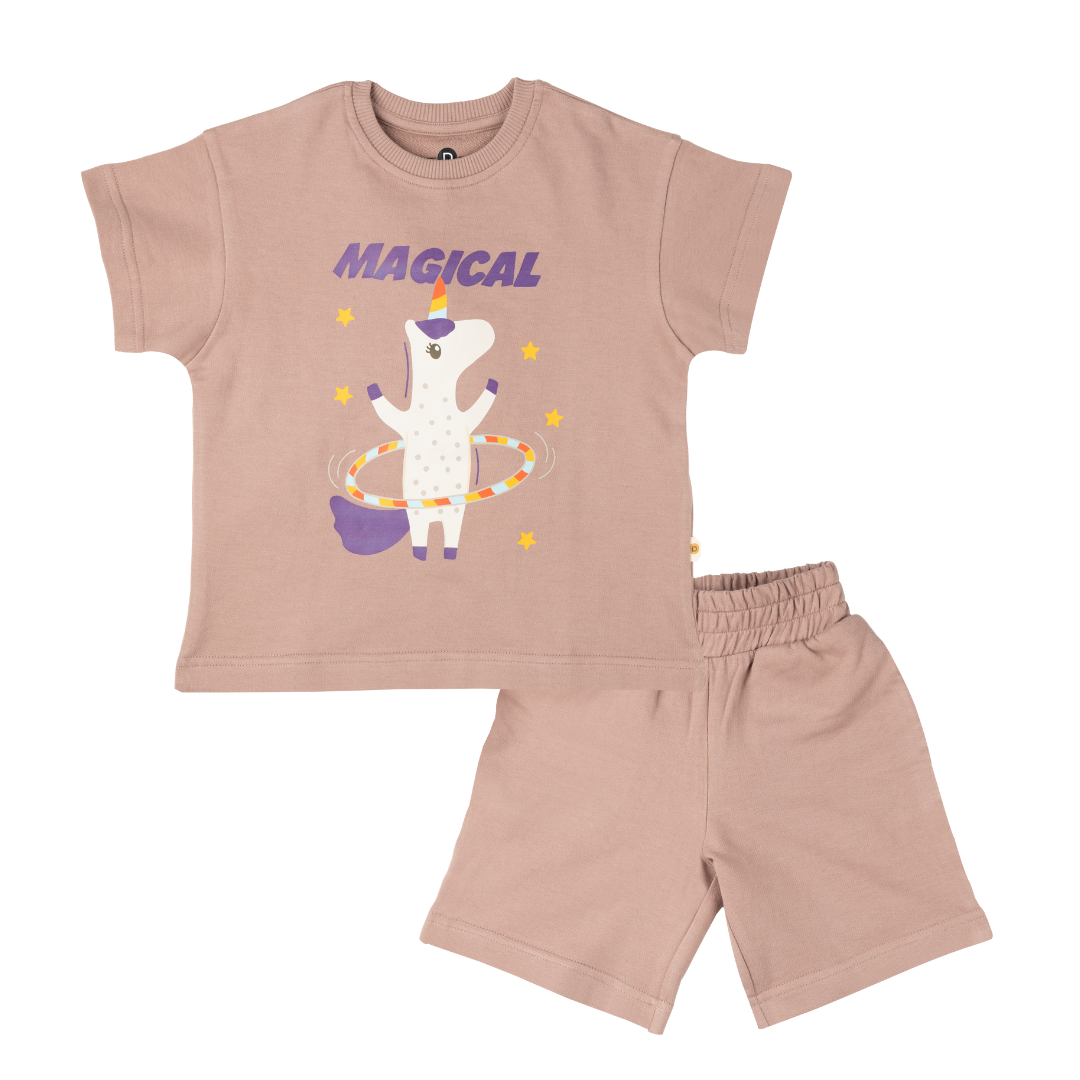 Uma the Unicorn French Terry Tee & Shorts Co-ord Set