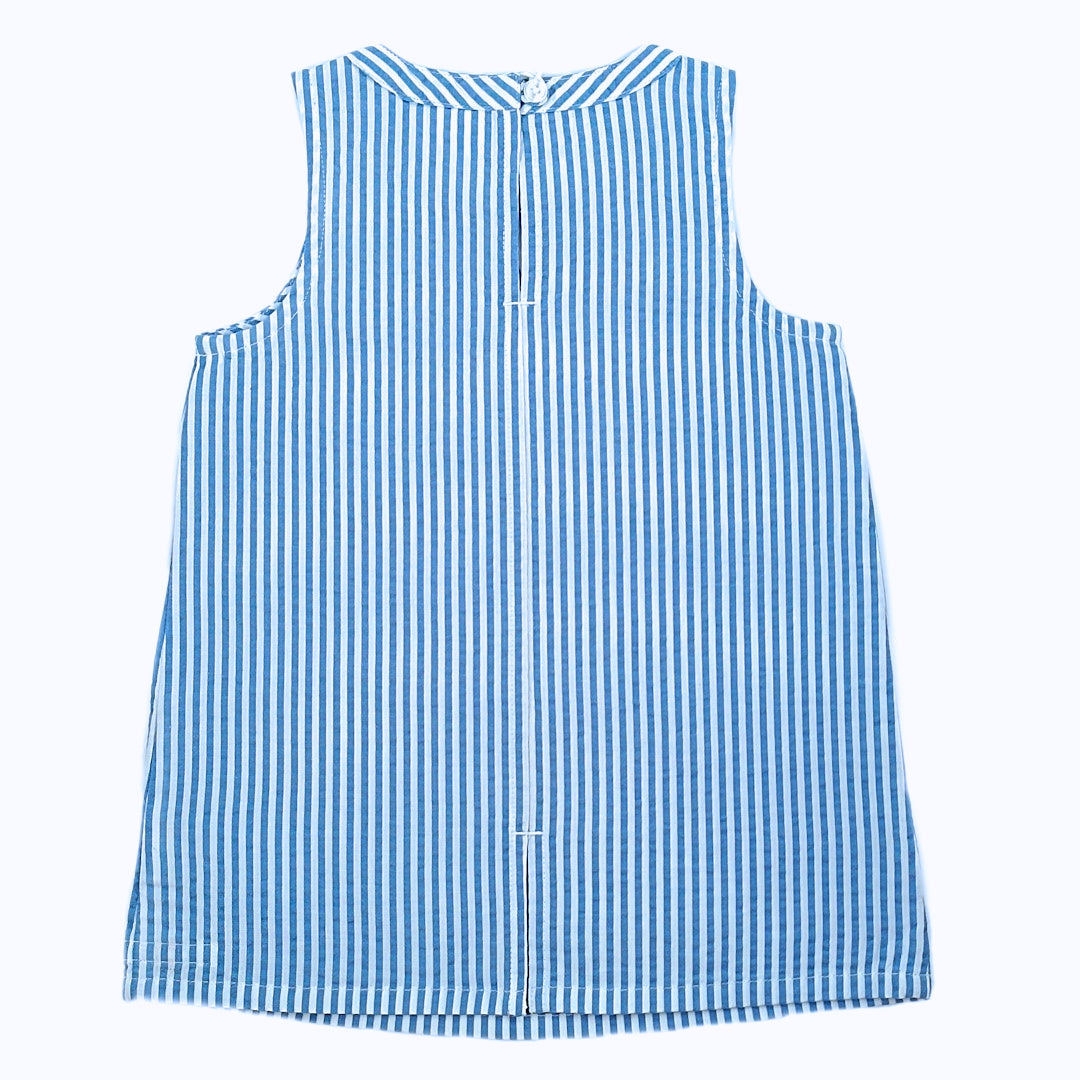 Girls Blue stripe seersucker