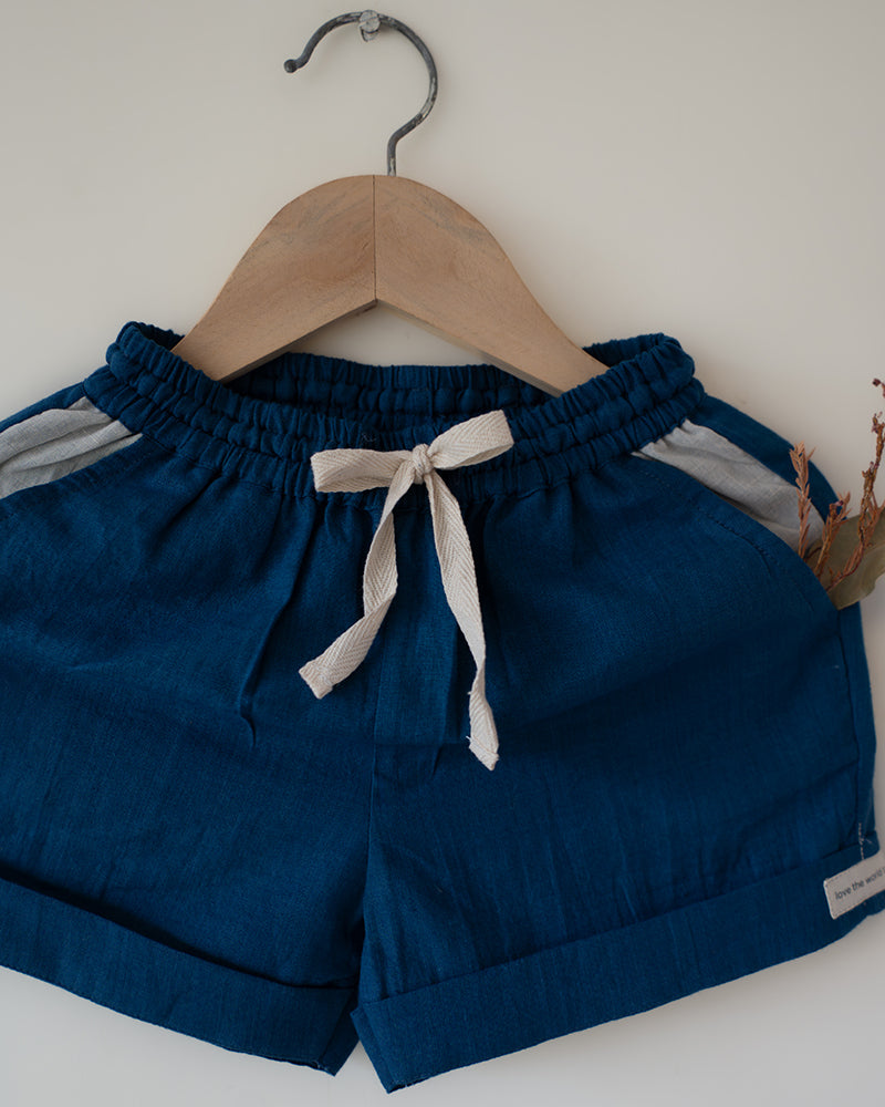 Skygaze Blue Handwoven Cotton Unisex Shorts
