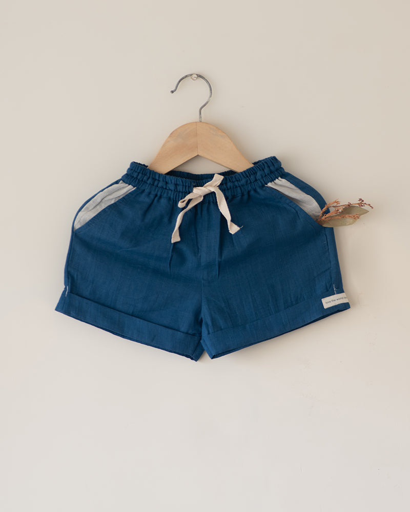 Skygaze Blue Handwoven Cotton Unisex Shorts