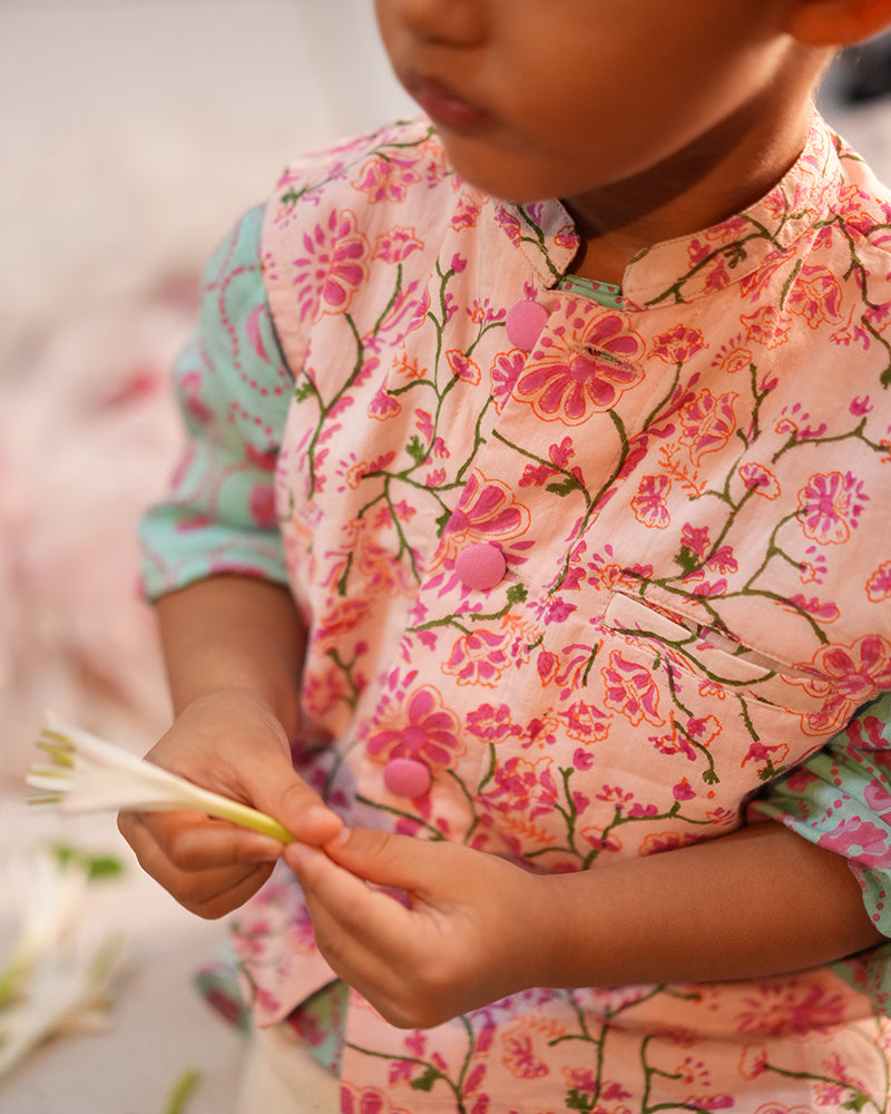 Phool Cotton Pink Floral Bandi