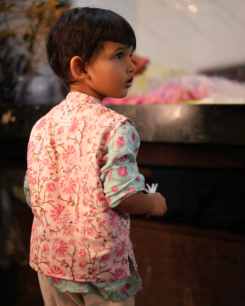 Phool Cotton Pink Floral Bandi