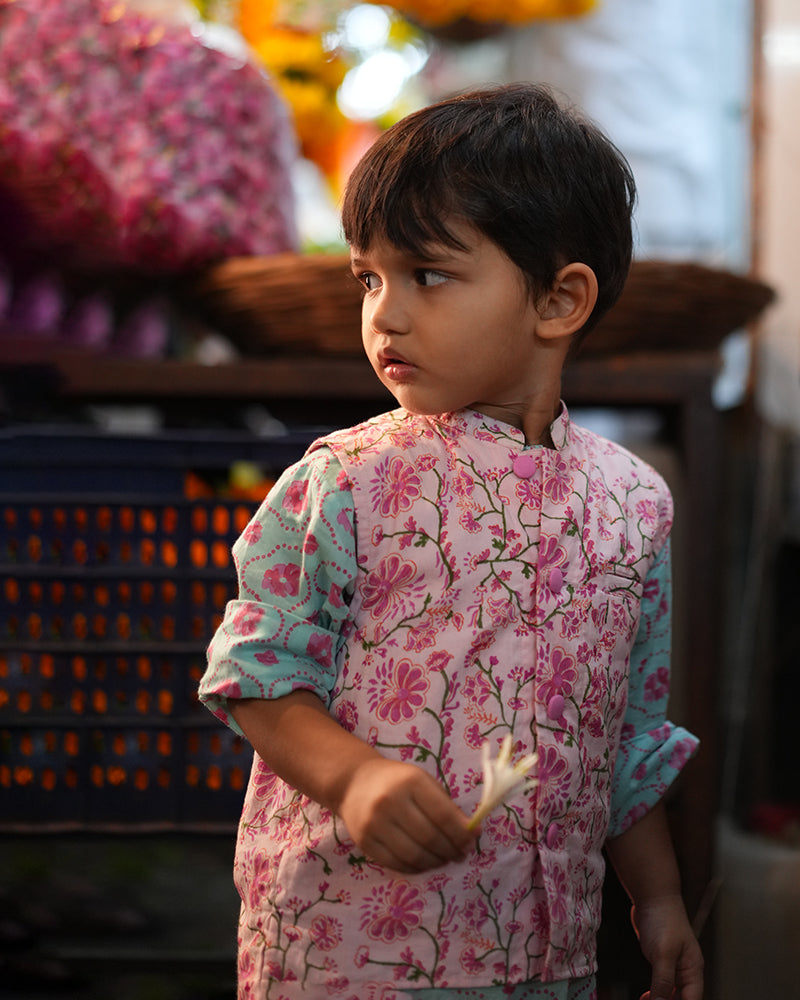 Phool Cotton Pink Floral Bandi