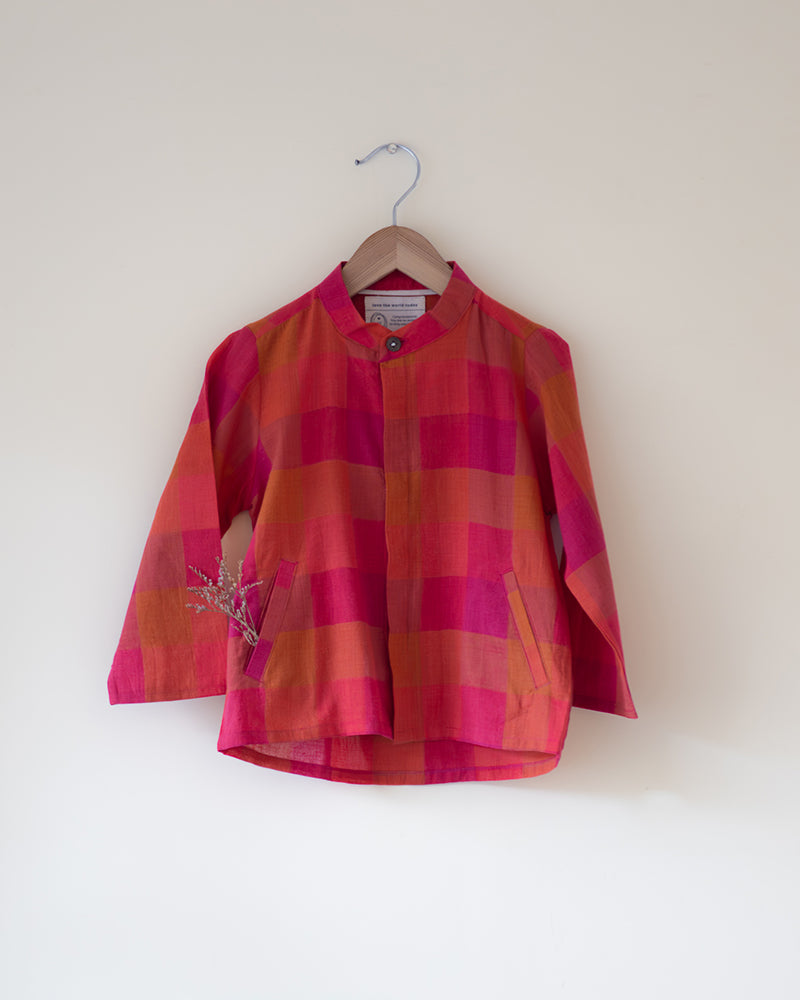 Gulmohar Cotton Checkered Full Sleeve Jacket Shirt