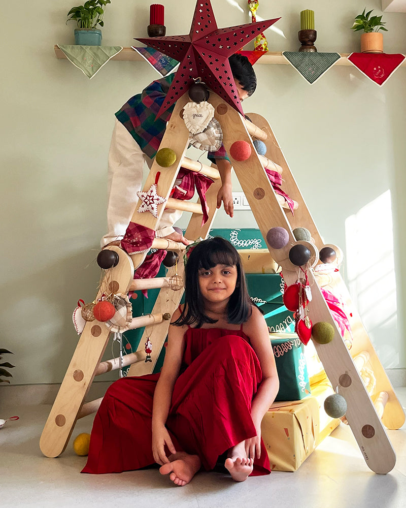 Fool’S Paradise Tiered Maxi Dress In Red Handwoven Cotton