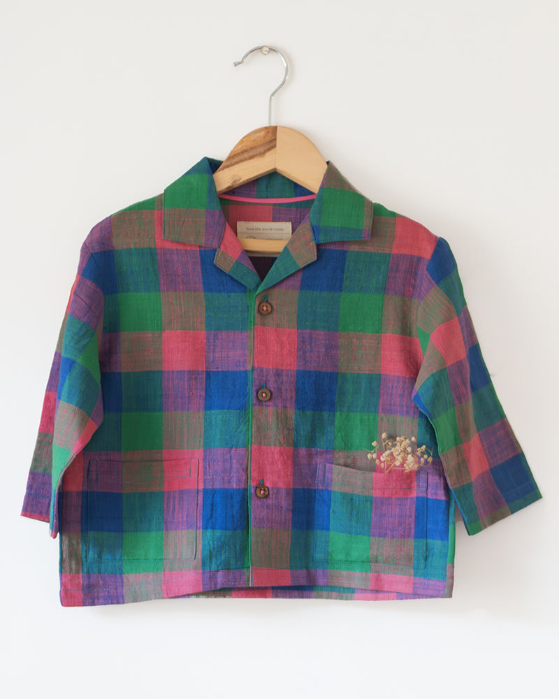 Cloud Drift Oversized Shirt In Handwoven Cotton