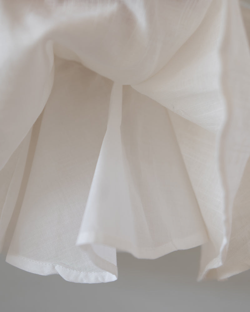 Round And Round White Slub Twirl Skirt