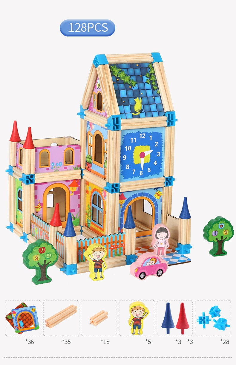 Wooden Master of Architectre Building Blocks Toy Set